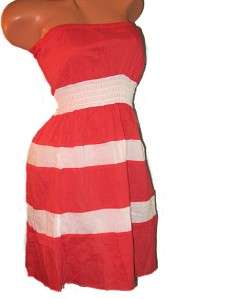 NWT RALPH LAUREN POLO Red & White Strapless Swimsuit Cover Up Dress 