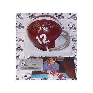  Joe Namath Autographed Alabama Crimson Tide 2 Bar Mini Football 