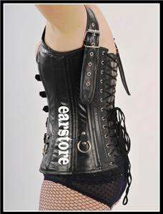 busk closure style overbust color black material genuine leather model 