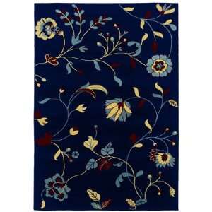  Charbel Navy Floral Contemporary Rug