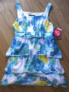 Girls Blue White Dress Size 12 16 Floral Disorderly Kids Party Spring 