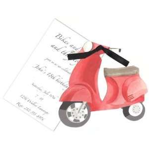  Stevie Streck Designs AW922 Red Scooter Invitation