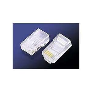    Cat5 Cat6 RJ45 Plugs Micron Gold For Stranded 100 Pack Electronics