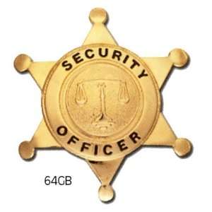 HWC SECURITY OFFICER Guard GOLD 6 Point Star Badge Shield Breast Badge 