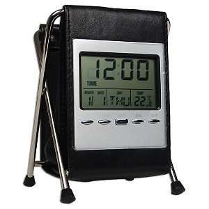  Calendar Thermometer Alarm Clock w/Leather Penholder 