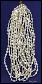 Mother of Pearl Rice Beads 5mm x 8mm 16 inch strand  