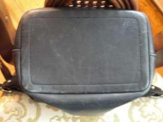 Auth COACH Vintage Black Leather Hobo Bucket Handbag ~ #9823 Great 