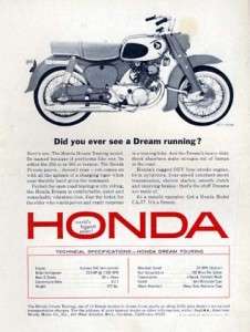 1965 Honda CA 77 Dream Motorcycle Original Ad  