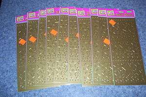 10 PACKS OF ANITAS OUTLINE STICKERS,ASSORTED GOLD STARS  