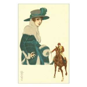  Woman in Hat, Steeplechase Rider Premium Poster Print 