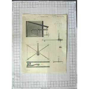  Steelyard Instruments Diagrams Shapes Antique Print