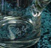 Perry Coyle Art Glass Crystal Pitcher Glasses Geese Set  