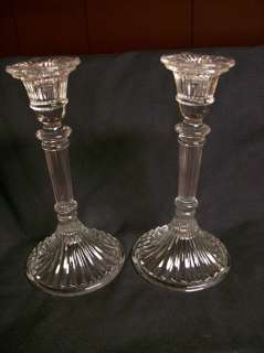 Tall Clear Crystal Candle Holders  