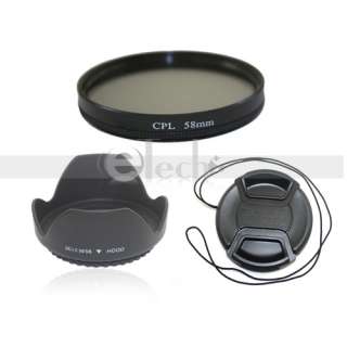 58mm lens hood+CPL filter+cap for Canon 18 55 55 250mm  