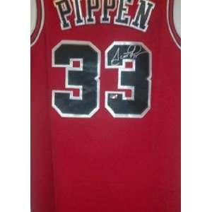 Scottie Pippen Autographed Uniform   Mounted COA   Autographed NBA 