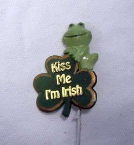 Lot 12 St. Patricks Day Frog Kiss Me Irish Floral Picks  
