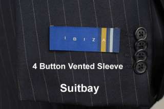 48L Suit Dark Blue Stripe WOOL SUIT SEPARATE   SS08  