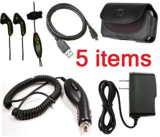 For T Mobile myTouch 3G Slide Car+Home Charger+Headset+Case+USB Cable 