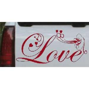 Red 12in X 24.7in    Love Swirl With Hearts Christian Car Window Wall 