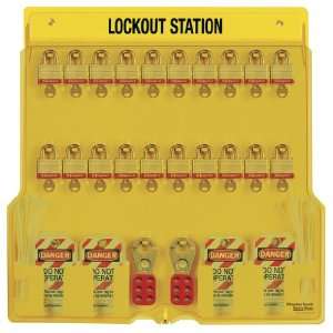 Master Lock 20 Pack Lockout Station with Cover, Includes 20 Steel 