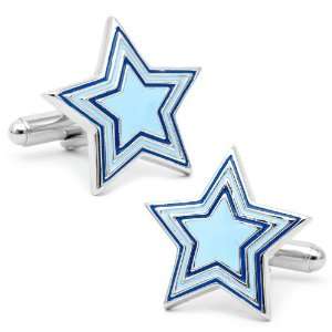  Blue Prismatic Star Cufflinks CLI OB ST1 B Jewelry