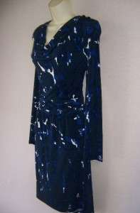   MELANI Balinda Stretch Jersey Print Draped Career/Cocktail Dress 14