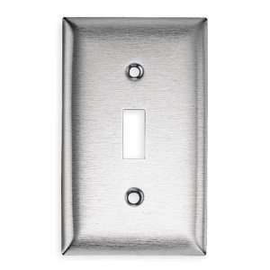  HUBBELL WIRING DEVICE KELLEMS SS1 Plate,Wall,1 Gang,Silver 