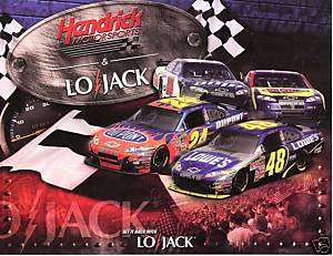 2008 Hendrick Motorsports LoJack Sponsor Postcard  