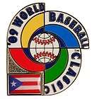 Puerto Rico 2009 World Baseball Classic Logo Pin with Flag
