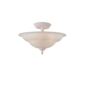   6313 BH Amber Glass Semi Flush Combined with Solid Brass Ornamentation