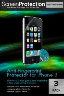 3x iPhone 3GS Premium Anti Glare Fingerprint Screen Protector Matte 