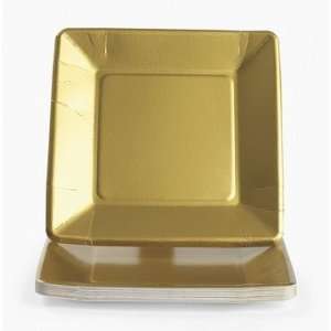  Square Dinner Plates   Metallic Gold   Tableware & Party Plates 