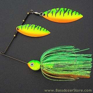 Bassdozer Spinnerbait ~ 1/2 oz F ~ Hot Tiger with painted Blades