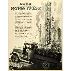 1919 Ad Paige Motor Trucks Paige Detroit Car Michigan Construction 