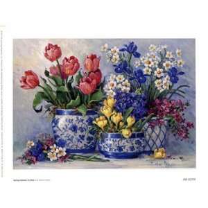  Barbara Mock Spring Garden In Blue I 8x6 Poster Print 