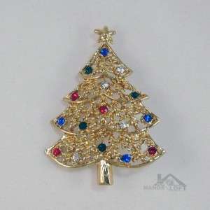 Lauren Spencer Crystal Christmas Tree Pin Brooch #P1223  