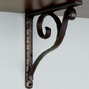  Sprig Brass Shelf Bracket   6 3/8 x 7 3/8   Oil Rubbed 