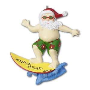  Personalized Hawaiian Surfing Santa Christmas Ornament 