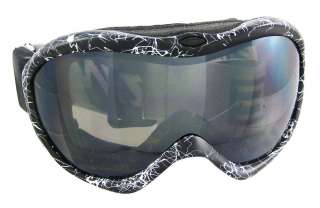 Black / White Paint Splatter Ski Goggles Smoke Lens  