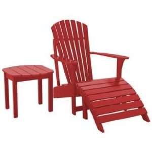   Red Adirondack Chair Footrest and Side Table Patio, Lawn & Garden