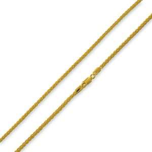  14K Gold Plated Silver 20 Spiga Chain 2.3mm Jewelry