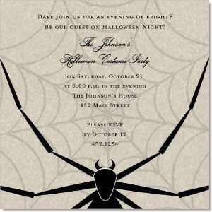  Eight Legs of Fright Tan Halloween Party Invitations 
