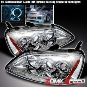  01 02 03 Honda Civic 2/4Dr Halo Projector Headlights 