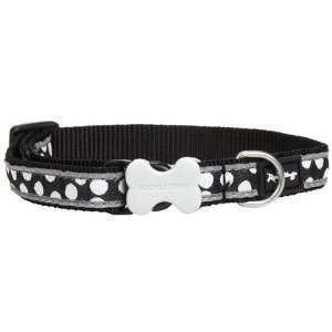 Red Dingo Designer Collar   White Spots On Black   Large (Quantity of 