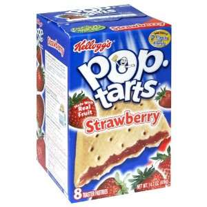 Kelloggs Pop Tarts Strawberry, 8 Count Box (Pack of 6)