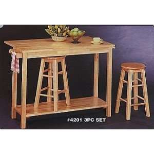   Style Wood Breakfast Table &2 Bar Stools/Stool Set Furniture & Decor
