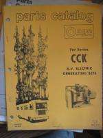 Vintage Onan CCK Generator Parts Catalog Manual Book  