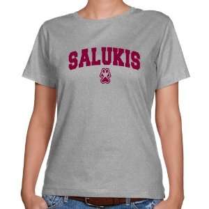 Southern Illinois Salukis Ladies Ash Mascot Arch Classic Fit T shirt 