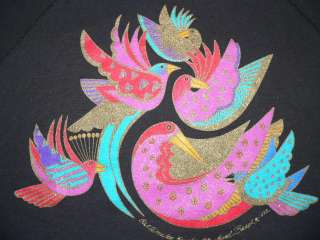   LAUREL BURCH Sweat T Shirt Guatemalan Songbirds Sz XL USA Made  