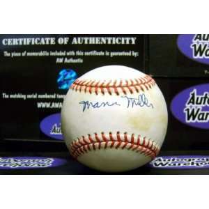  Marvin Miller Autographed Baseball Yellowed Clearance 